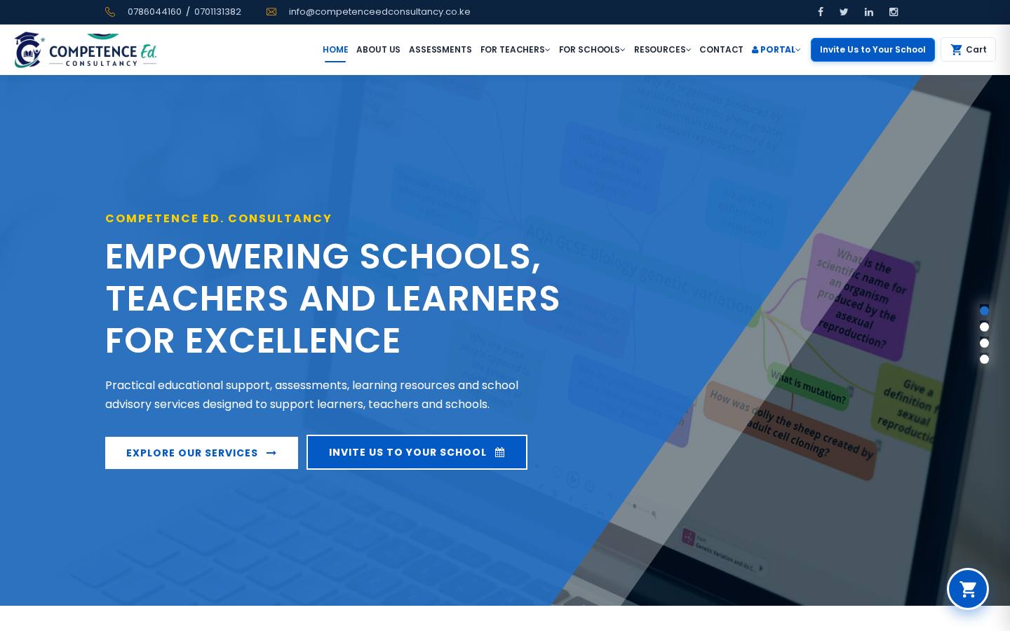 Competence Ed Consultancy website (competenceedconsultancy.co.ke) designed and developed by Avani Digital